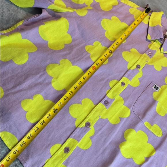 NWT Lucy & Yak Lenny Shirt Organic Twill Purple Yellow Size XL - Picture 11 of 13